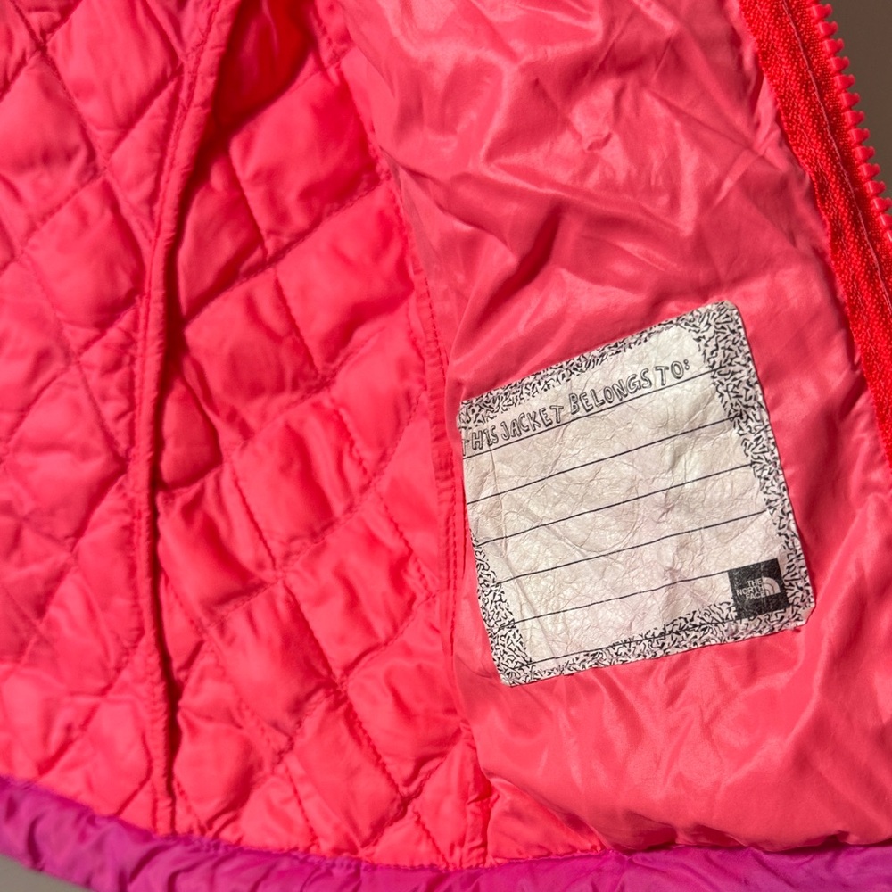 The North Face Kids Pink Quilted Thermoball Puffer XXS (5) - Picture 10 of 14